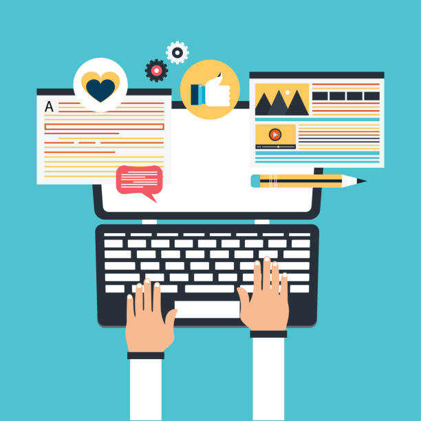 istock Online news, blog post or newspaper on news website flat vector 1297892693