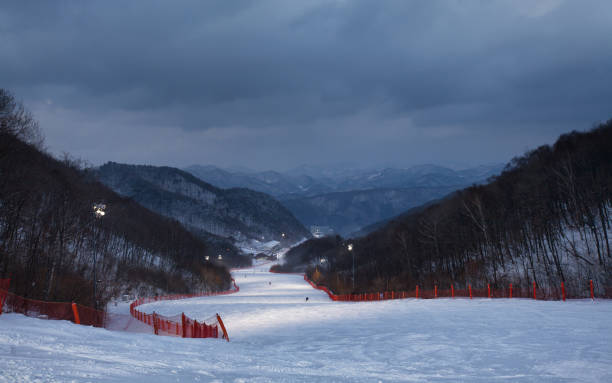 istock Ski Slopes for night skiing (South Korea) 1297893515