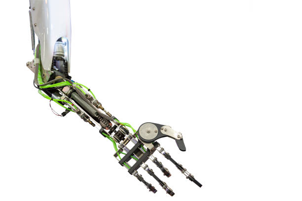 istock Industrial Robotic Arm Machine isolated on white background. (With clipping path) 1297901940