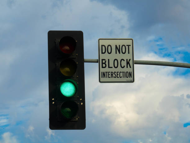 istock Traffic light, do not block intersection, Los Angeles USA 1297901945