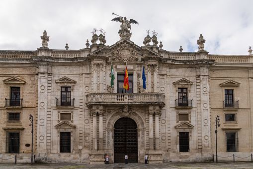Seville, Spain - 10 January, 2021: the University of Seville main building