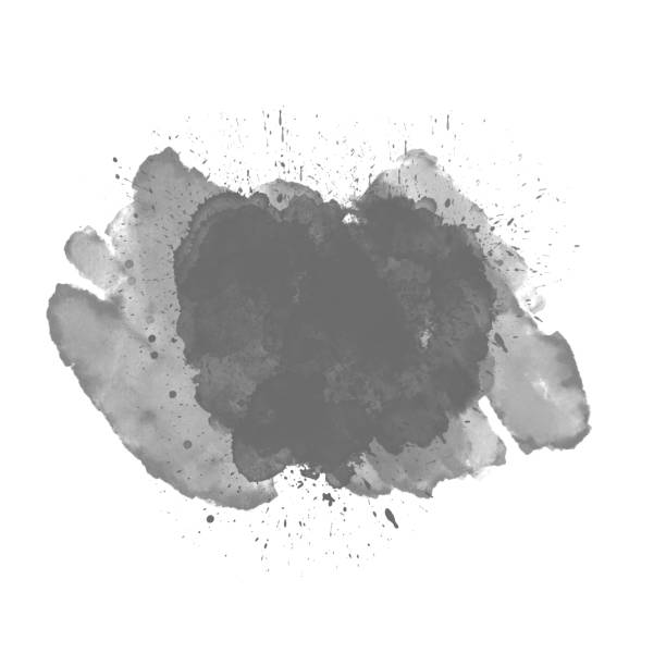 istock Light gray ink splash grunge brush dirty design element, isolated on white, grungy background 1297920291