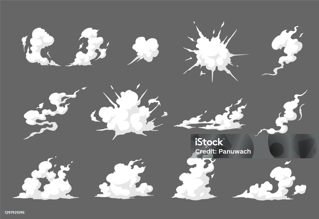 Het speciale effect van de rook in semi cartoonist stijlillustratie - Royalty-free Rook vectorkunst