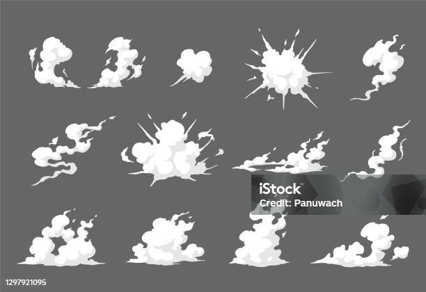 Het Speciale Effect Van De Rook In Semi Cartoonist Stijlillustratie Stockvectorkunst en meer beelden van Rook