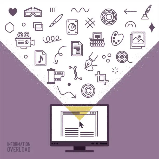 Vector illustration of Creative Content Information Overload Infographic