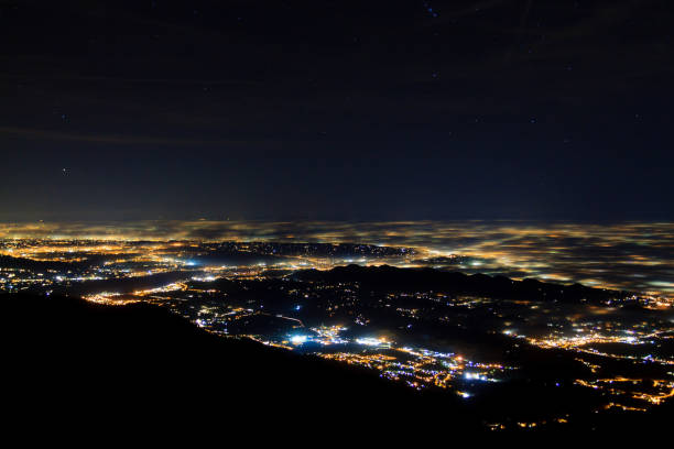 istock Plain illuminated partially covered by fog, soft lights 1297928905