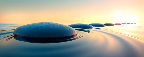istock Stones in the ocean at sunrise 1297929628