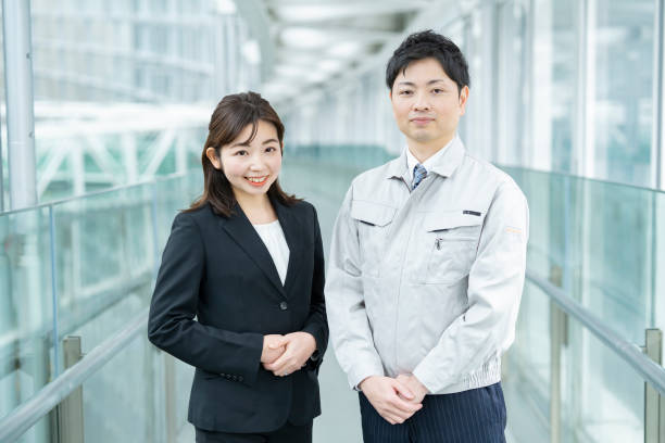 two business people in business district