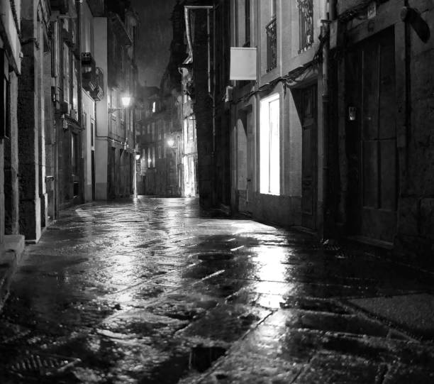 istock Reflections in a lonely street 1297931508