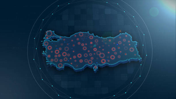 Turkey Map Links 4K with full background details Global Connections, Business, Internet, Country, Turkey, Turkey Map city zoom out stock pictures, royalty-free photos & images