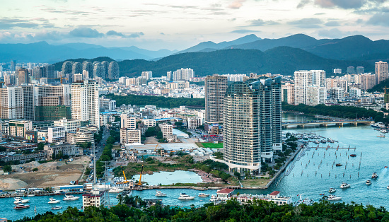 Aerial photography Hainan island architecture landscape skyline