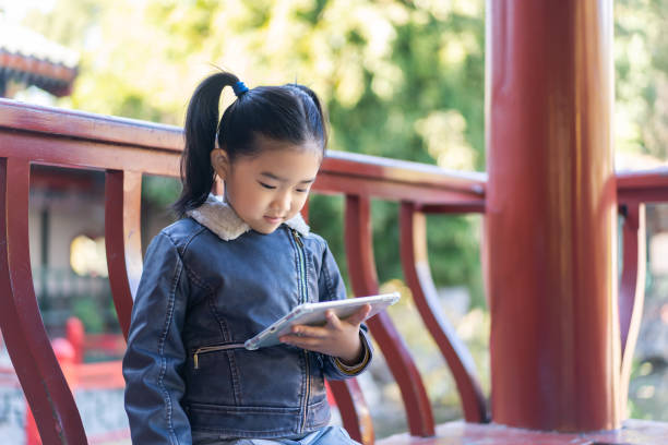 istock Little girl holding an tablet 1297950499
