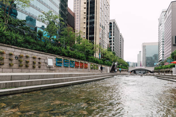 Cheonggyecheon Stream in downtown Seoul
