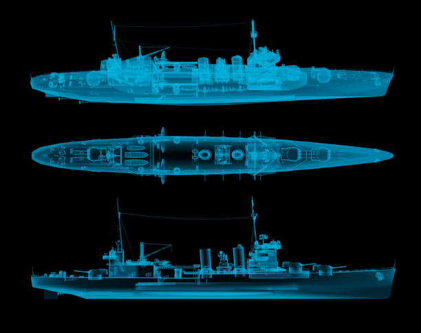 istock warship in x-ray top and side view 1297953459