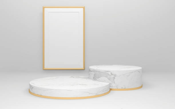 istock white podium on background abstract minimal style. 3D rendering 1297954922