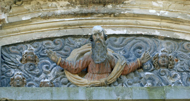 istock Saint Sculpture on catholic cathedral facade 1297957976