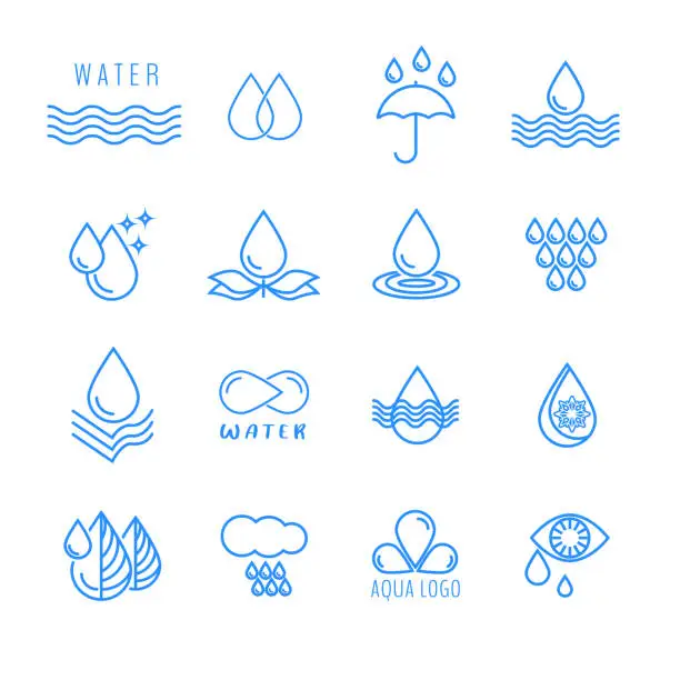 Vector illustration of water drops set