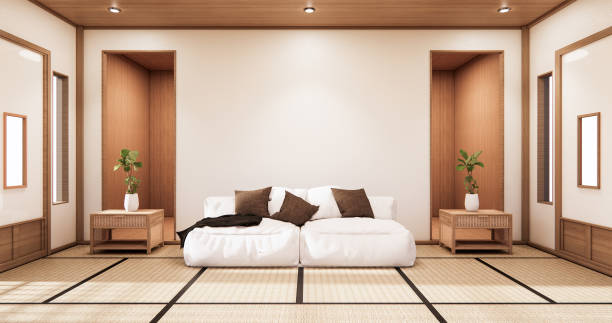 istock Interior Living room tropical style with wall design.3D rendering 1297961880