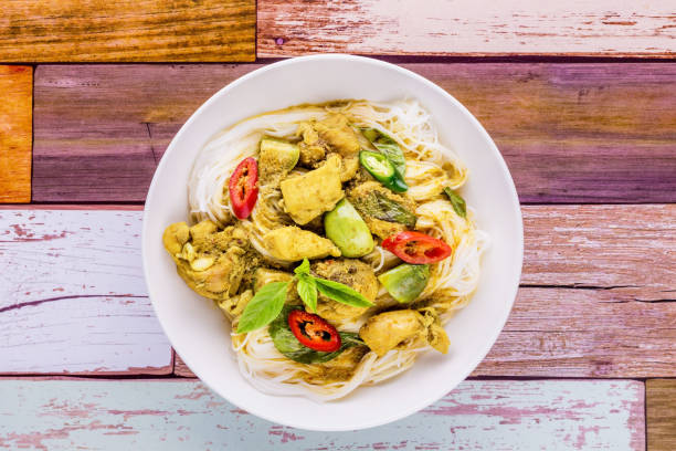 istock Rice Noodles with Chicken green curry 1297967142
