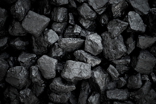 Primer plano de carbón. Combustibles fósiles photo