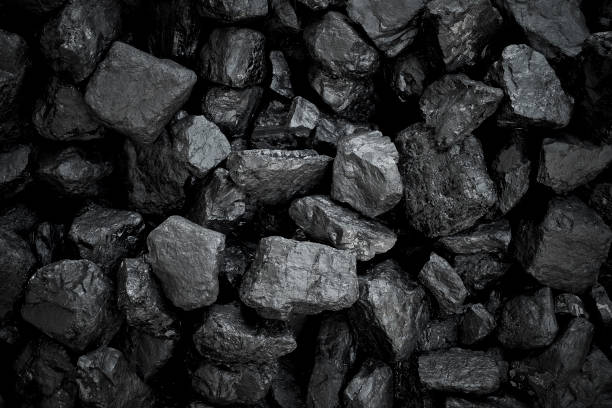 Close up of coal. Fossil fuels stock photo