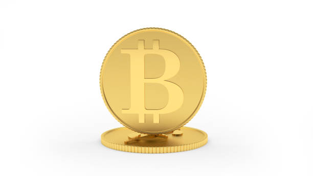 istock Gold bitcoin coin stands on a dollar coin 1297968880