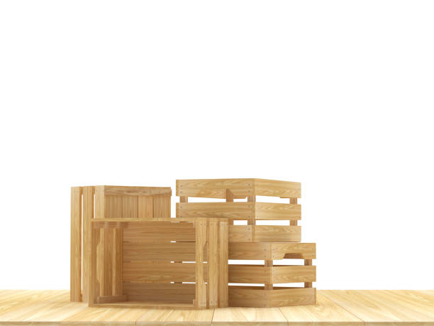 istock Wooden crates on wooden floor 1297969002