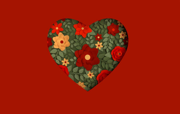 red valentines on white background
