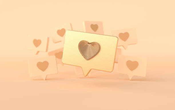 istock Like heart icon on a pin 3d rendering. Social media notification. Social network symbol background. I like it! 1297979165