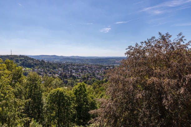 istock Wide angle view at landscape from Veste Coburg 1297990849