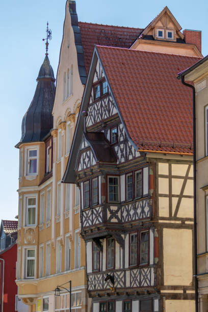 istock Facades of historic half-timbered houses in Meiningen, Thuringia 1297991973