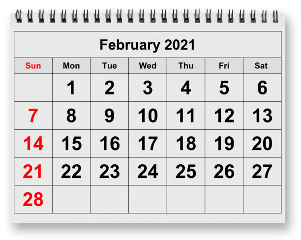 istock Monthly calendar - month February 2021 1297992823