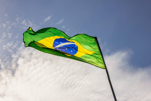 istock Brazil flag outdoors 1297993341