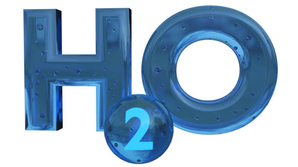 Water H2O molecular model still life on white