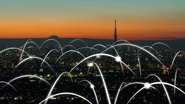 istock Smart digital city with globalization abstract graphic showing connection network 1297995717
