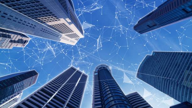 istock Smart digital city with globalization abstract graphic showing connection network 1297995994
