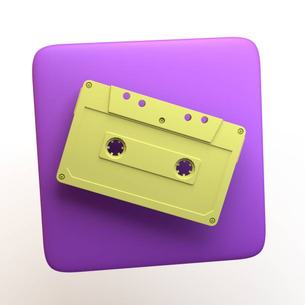 istock Music icon with cassette on isolated white background. 3D illustration. App. 1297998266