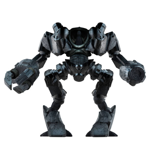 istock Isolated 3d image of a metal mechanic robot warrior. 1298002187
