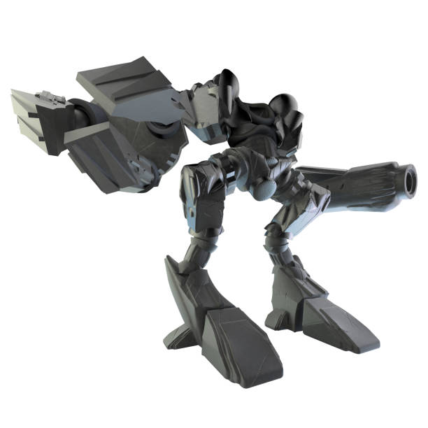 istock Isolated 3d image of a metal mechanic robot warrior. 1298002191