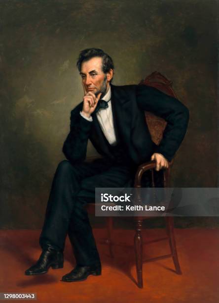 Portrait Of Abraham Lincoln 16th Us President Stock Illustration - Download Image Now - Abraham Lincoln, Portrait, Painting - Art Product