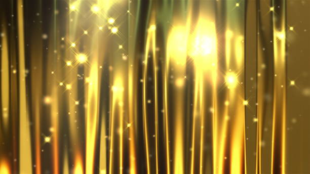 istock Gold curtain and sparkles, computer generated. 3d rendering of luxury art background 1298004136