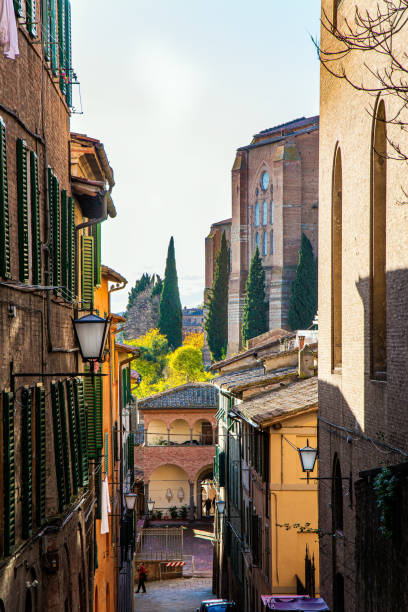 istock Narrow medieval street. Sunset 1298009952