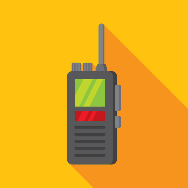 ilustrações, clipart, desenhos animados e ícones de walkie talkie icon flat - rádio cb