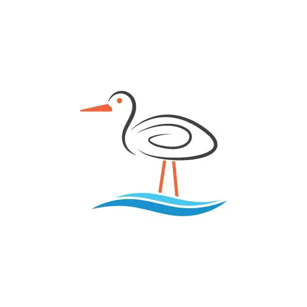 Vector illustration of stork icon vector illustration design template