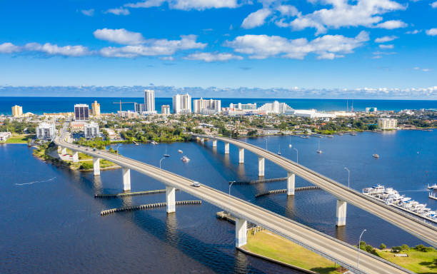 istock Daytona Beach Florida Skyline Aerial View 1298037316