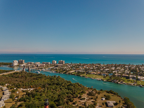 Drone view of Cancun Hotel Zone