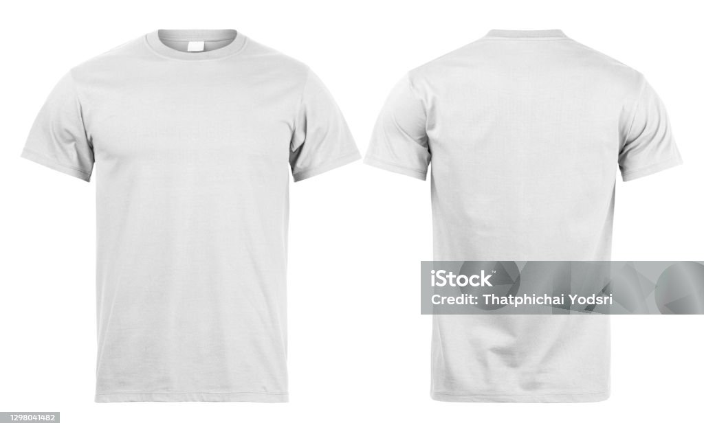 Grey T Shirt Mockup Front And Back Used As Design Template Isolated On ...