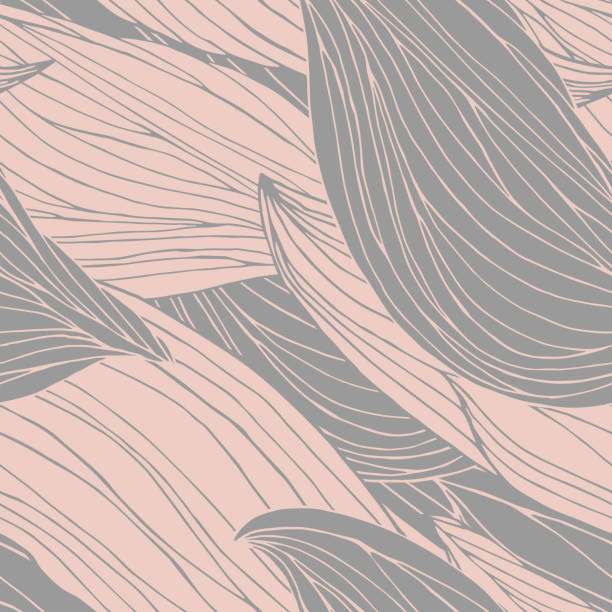 istock seamless pattern with curly whorls , textured hand drawn outline waves and petals leaves veins 1298047296