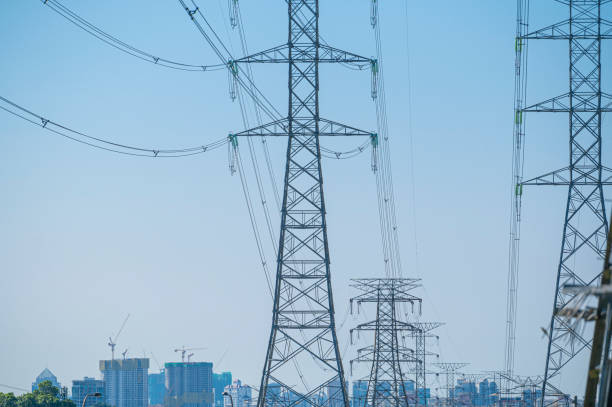 istock high voltage power line pylon during day time with blue sky 1298050258