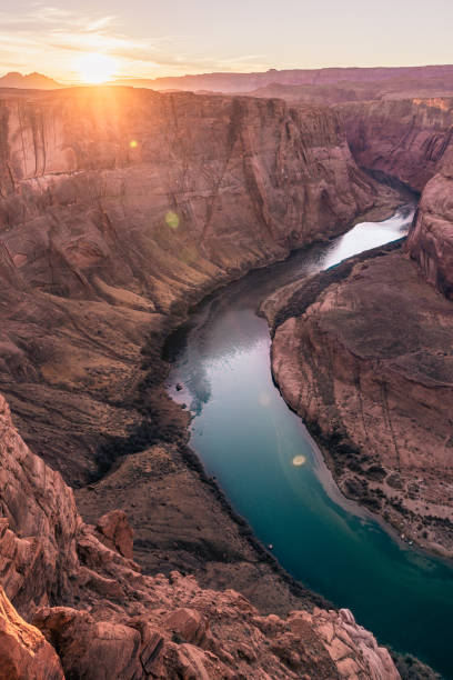 Horseshoe Bend in sunset, Arizona, United States Horseshoe Bend in sunset, Arizona, United States horseshoe canyon stock pictures, royalty-free photos & images